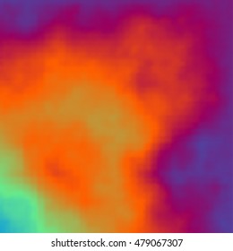 Sky and sun background. Editable vector illustration of red sun flame in a blue green sky made using a gradient mesh. Digital artwork