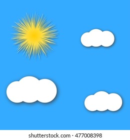 Sky. Sun. Clouds. sky background. Vector illustration.