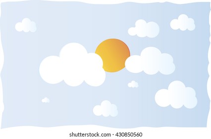 sky and sun. Illustration. Vector.