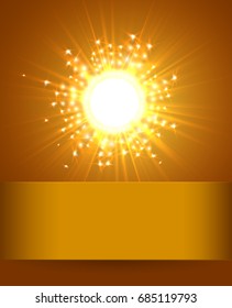 Sky and Sun. Magic Blur Design With Burst and Rays Abstract Shining Background. Vector illustration