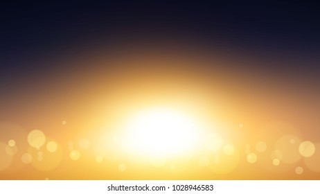 Sky & Sun. Realistic Blur Design. Abstract Shining Background. Vector illustration