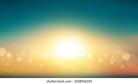 Sky & Sun. Realistic Blur Design. Abstract Shining Background. Vector illustration