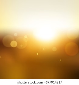 Sky & Sun. Realistic Blur Design. Abstract Shining Background. Vector illustration