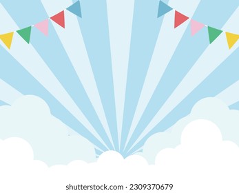 Sky and Sunburst Background Material