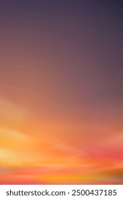 Sky Sunset Background In Autumn, Sunrise Beach With Cloud At Dusk, Sunny Pink Vertical Scene With Yellow Winter Sun, Summer Day Morning Light, Seasonal Nature Landscape, Coastal Banner And Copy Space