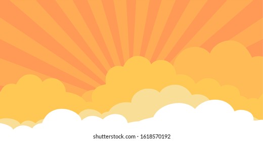 Sky Sunset Clouds Vector Silhouette Skyline