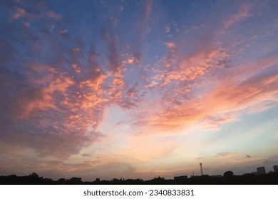 Sky texture, vibrant sky illustration