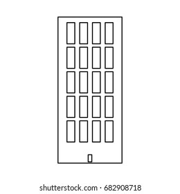 Sky tower building black icon .