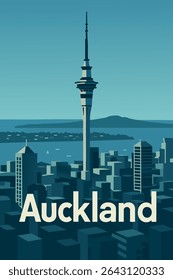 The Sky Tower stands tall against Auckland’s modern city skyline, offering a panoramic view of New Zealand’s vibrant city
