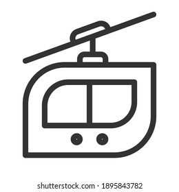 Sky Train Icon Logo Or Illustration With Outline Stroke Style Vector Design. Perfect Use For Web, Mobile App, Pattern, Design Etc.