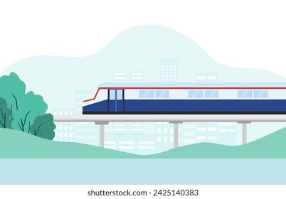 Sky train vector Illustration. Transportation concept