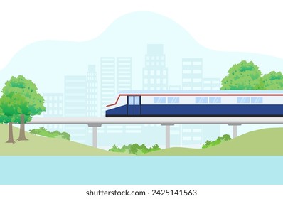 Tren del cielo vector Ilustración. Concepto de transporte