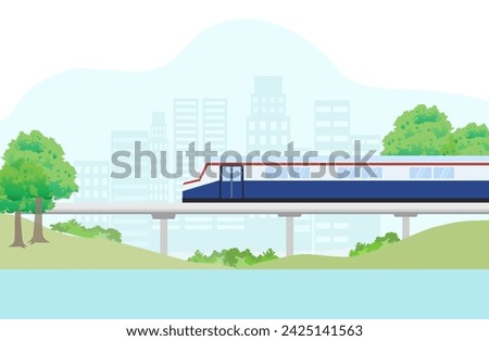 Sky train vector Illustration. Transportation concept