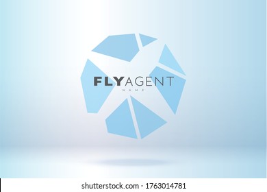 Sky travel Agency emblem, concept. Vector logo design templates for airlines, planes, airplane, icon. Company name logo design.
