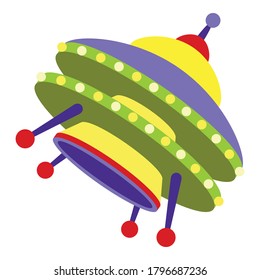 Sky ufo icon. Cartoon of sky ufo vector icon for web design isolated on white background