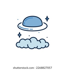 Sky and UFO vector concept colored icon or symbol