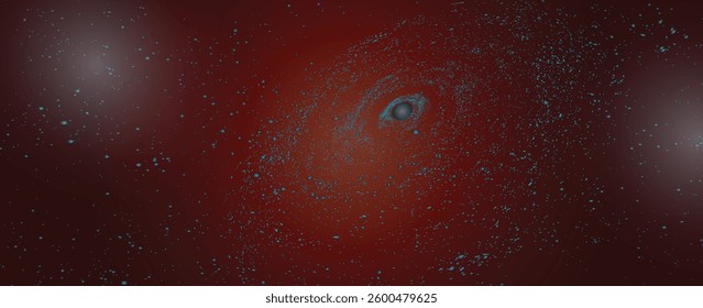 sky vector background, dark space, planets, galaxies and stars	