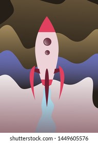 sky vector concept, rocket vector illustration.