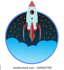 sky vector concept, rocket vector illustration, logo or symbol.