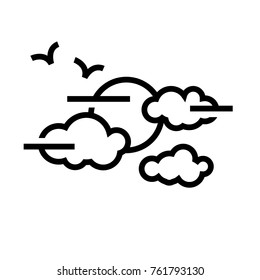 Sky vector outline icon
