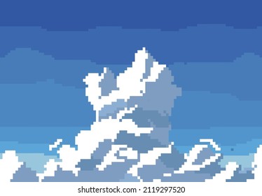 sky view in pixel art style
