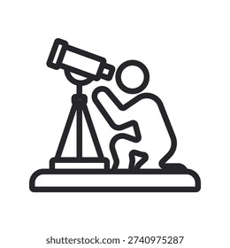 sky watching icons outline and Flat Style,transparent background