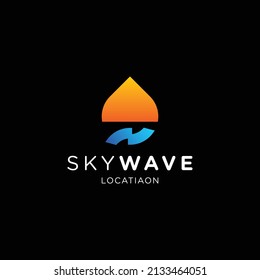 DISEÑO DE LOGOTIPO SKY AND WAVE SUNSET O SUNRISE
