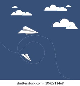 sky with white airplane
