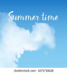 Sky with white clouds sunny bright vector background