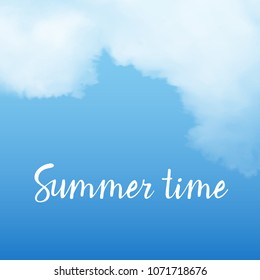 Sky with white clouds sunny bright vector background