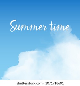 Sky with white clouds sunny bright vector background