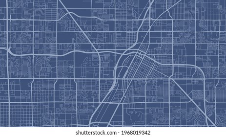 Skyblau und blau Las Vegas Stadtteil Vektorhintergrund, Straßen und Aquakulturgrafik. Breiter Proportionalitätsgrad, digitale flache Straßenkarte.