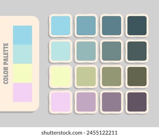 skyblue powderblue lemonchiffon lavender color palette, colour matching, rgb colors, harmonious colours catalog sample, design and edit idea