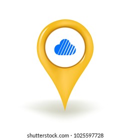 SkyCoin Cryptocurrency Map Pin