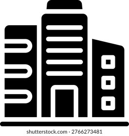 skycraper glyph icon illustration vector