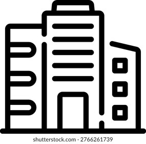 skycraper line icon illustration vector