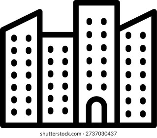 Skycraper Line Icon Vector Design
