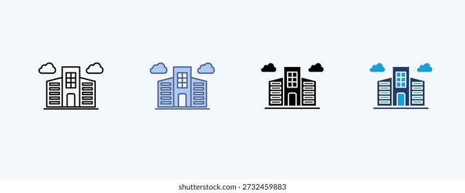 Skycraper Multiple Icon Illustration Vector