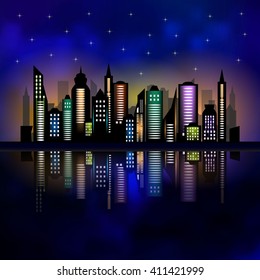 Skycrapers. City skyline. City vector illustration