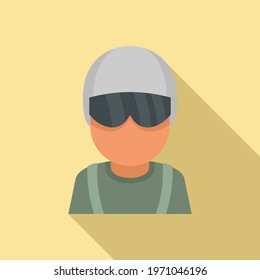 Skydiver avatar icon. Flat illustration of Skydiver avatar vector icon for web design