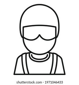 Skydiver avatar icon. Outline Skydiver avatar vector icon for web design isolated on white background