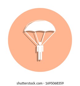 Skydiver badge icon. Simple glyph, flat vector of army & war icons for ui and ux, website or mobile application