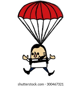 Skydiver businessman