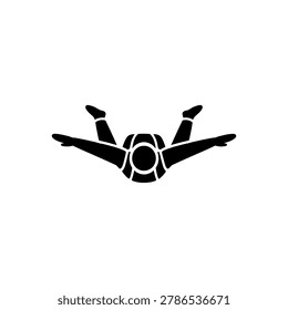 Skydiver Freefall Spread Eagle Icon Icon Isolated On White Background
