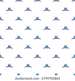 Skydiver freefalling in a flat graphic seamless pattern