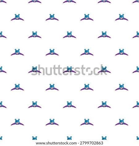 Skydiver freefalling in a flat graphic seamless pattern