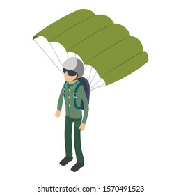 Skydiver icon. Isometric illustration of skydiver vector icon for web