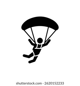 Skydiver Mid-Air mit Armen aus und gestrafft schwarz Symbol minimale Silhouette