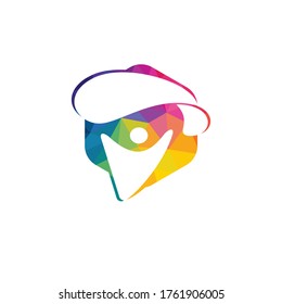 Skydiver con diseño de logo vectorial paracaidista. Moderno paracaidista con ícono de paracaídas.