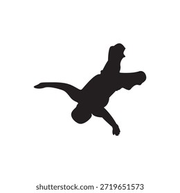 Silhueta Skydiver. Silhueta dinâmica de queda ou salto para projetos temáticos de ação, esportes ou acrobacias.